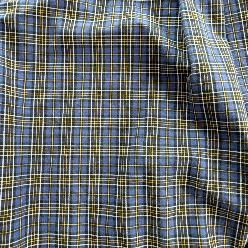 Ralph Lauren Button Down Shirt Kids M 10-12 Blue Plaid Long Sleeve Pony Logo